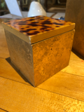 Pair of Gilt Leaf Boxes With Faux Tortoise Lids