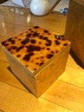 Pair of Gilt Leaf Boxes With Faux Tortoise Lids