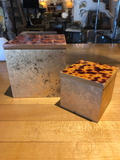 Pair of Gilt Leaf Boxes With Faux Tortoise Lids