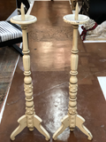 Pair of Large Painted French Candlesticks