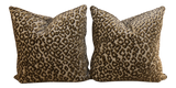 Pair of Leopard Velvet Print Pillows