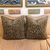 Pair of Leopard Velvet Print Pillows
