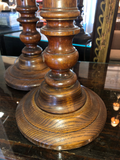 Pair of Tall Wooden Lamps
