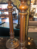 Pair of Tall Wooden Lamps