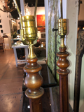 Pair of Tall Wooden Lamps