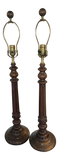 Pair of Tall Wooden Lamps
