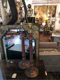 Pair of Tall Wooden Lamps