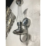 Pair of Vintage Aluminum Hurricane Sconces