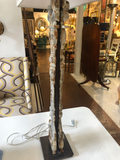 Patinated Iron Lamp With Rectangular Shade