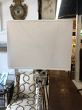 Patinated Iron Lamp With Rectangular Shade