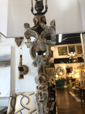 Patinated Iron Lamp With Rectangular Shade