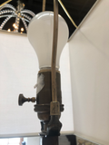 Patinated Iron Lamp With Rectangular Shade