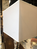 Patinated Iron Lamp With Rectangular Shade