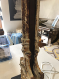 Patinated Iron Lamp With Rectangular Shade