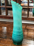 Rarely Located Colorful Blue & Green Hobnail Vase C.1950