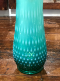 Rarely Located Colorful Blue & Green Hobnail Vase C.1950