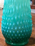 Rarely Located Colorful Blue & Green Hobnail Vase C.1950