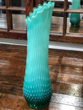 Rarely Located Colorful Blue & Green Hobnail Vase C.1950