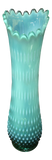 Rarely Located Colorful Blue & Green Hobnail Vase C.1950
