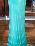 Rarely Located Colorful Blue & Green Hobnail Vase C.1950