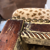 Small French Footstool With Nailhead Detail and Leopard Print
