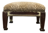 Small French Footstool With Nailhead Detail and Leopard Print