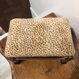 Small French Footstool With Nailhead Detail and Leopard Print