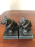Vintage Bookends: Bears Sitting Atop Books, a Pair
