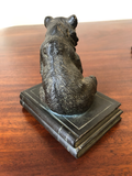 Vintage Bookends: Bears Sitting Atop Books, a Pair
