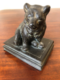 Vintage Bookends: Bears Sitting Atop Books, a Pair
