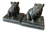 Vintage Bookends: Bears Sitting Atop Books, a Pair