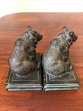 Vintage Bookends: Bears Sitting Atop Books, a Pair