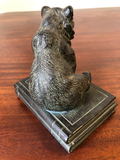 Vintage Bookends: Bears Sitting Atop Books, a Pair