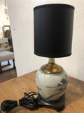 Vintage Canton Lamp With Black Shade