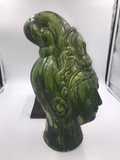 Vintage Chinese Glazed Terra-Cotta Head on Wood Base
