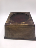 Vintage Chinese Glazed Terra-Cotta Head on Wood Base