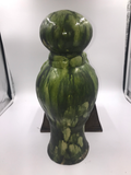 Vintage Chinese Glazed Terra-Cotta Head on Wood Base