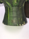 Vintage Chinese Glazed Terra-Cotta Head on Wood Base