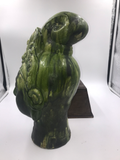 Vintage Chinese Glazed Terra-Cotta Head on Wood Base