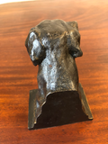 Vintage Dogs Head Metal Bronze Bookends, a Pair