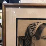 Vintage French Etching of a Woman