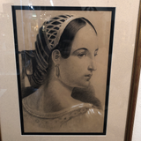 Vintage French Etching of a Woman
