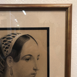 Vintage French Etching of a Woman
