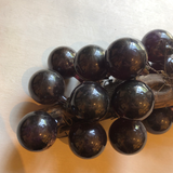 Vintage Glass Grapes Wired Around Wooden Stem