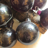 Vintage Glass Grapes Wired Around Wooden Stem