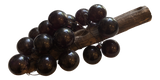 Vintage Glass Grapes Wired Around Wooden Stem