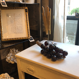 Vintage Glass Grapes Wired Around Wooden Stem