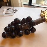 Vintage Glass Grapes Wired Around Wooden Stem