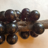 Vintage Glass Grapes Wired Around Wooden Stem