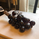 Vintage Glass Grapes Wired Around Wooden Stem